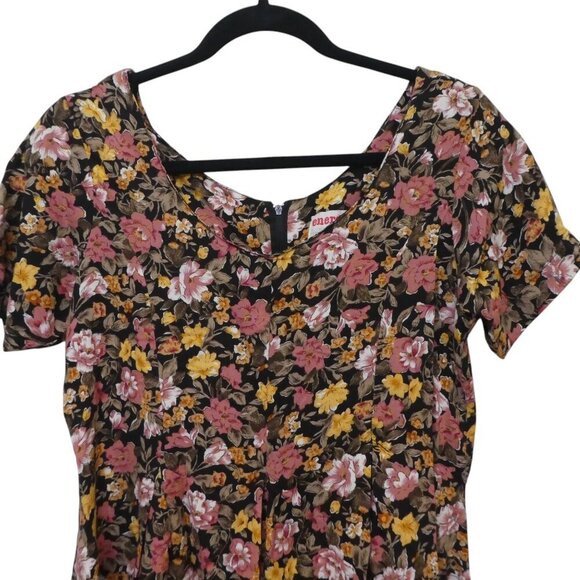 Vintage Y2K Energie Floral Short Sleeve Shorts Romper Womens Large - Picture 2 of 6